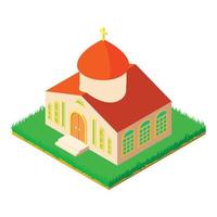 Orthodox church icon, isometric style vector