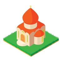 Orthodox temple icon, isometric style vector