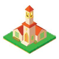 City church icon, isometric style vector
