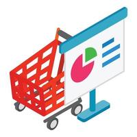 Purchasing power icon, isometric style vector