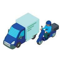 Delivery online icon, isometric style