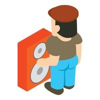 Music lover icon, isometric style vector