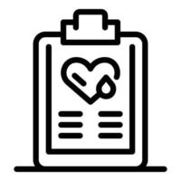 Medical report icon, outline style vector