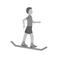 icono de snowboard plano en escala de grises vector
