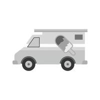 Icecream Van Flat Greyscale Icon vector