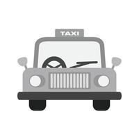 icono de taxi plano en escala de grises vector