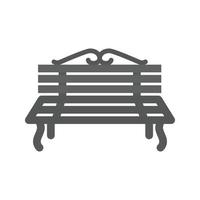 Metal Bench Flat Greyscale Icon vector