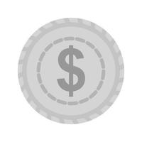 Dollar Coin Flat Greyscale Icon vector