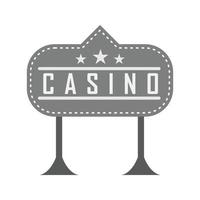 Casino Sign Flat Greyscale Icon vector