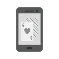 Phone Gambling Flat Greyscale Icon vector