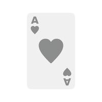 icono de escala de grises plana de tarjeta de corazones vector