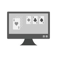 Online Gambling Flat Greyscale Icon vector