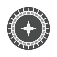 ruleta ii icono plano en escala de grises vector