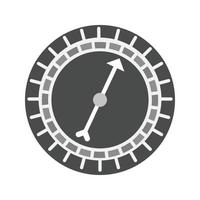 Roulette with Arrow Flat Greyscale Icon vector