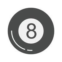 Pool Ball Flat Greyscale Icon vector