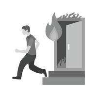 Running from Fire Flat Greyscale Icon vector