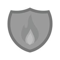 Fire Shield Flat Greyscale Icon vector