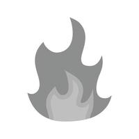 Flame Flat Greyscale Icon vector