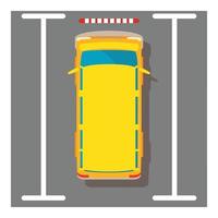 Yellow minivan icon, isometric style