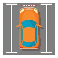 icono de coche naranja, estilo isométrico vector