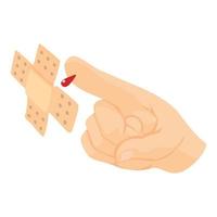 Damaged finger icon, isometric style vector