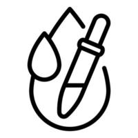Pipette with a drop icon, outline style vector