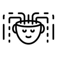 Truncated head and lines icon, outline style vector
