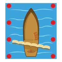 icono de barco pequeño, estilo isométrico vector