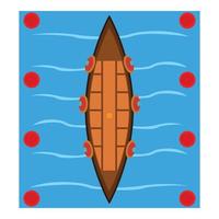 Viking boat icon, isometric style vector