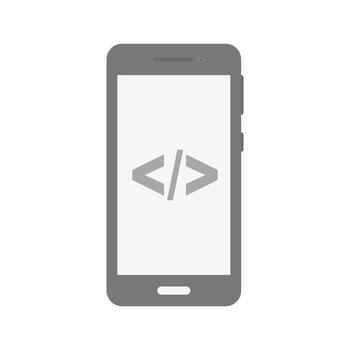 Code Flat Greyscale Icon vector