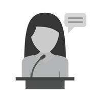 Woman Speech Flat Greyscale Icon vector