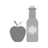 icono de escala de grises plana de sidra de manzana vector