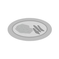 Veal Cutlet Flat Greyscale Icon vector