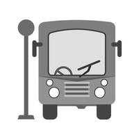 parada de autobús, plano, escala de grises, icono vector
