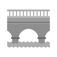 icono de puente plano en escala de grises vector