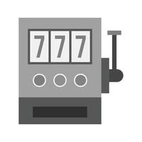 Slot Machine with Sevens Flat Greyscale Icon vector