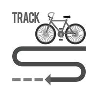 Bicycle Track Flat Greyscale Icon vector