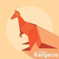 Ilustración de vector de diseño plano de icono de origami de canguro aislado