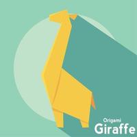 jirafa aislada origami icono diseño plano vector ilustración