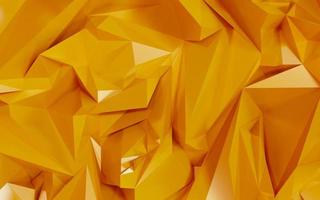 Abstract geometric gold color background, polygon, low poly pattern. 3d render illustration. photo