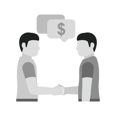 Payment Discussion Flat Greyscale Icon