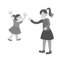 Waving Goodbye Flat Greyscale Icon vector