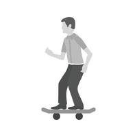 icono de escala de grises plana de patinaje vector