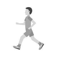 Running Flat Greyscale Icon vector