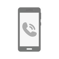 Call on Speaker Flat Greyscale Icon vector