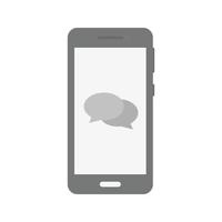 Conversation Flat Greyscale Icon vector