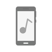 Music App Flat Greyscale Icon vector