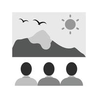 Video Screening Flat Greyscale Icon vector