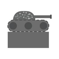 Tank Exhibit Flat Greyscale Icon vector