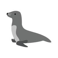 Sea Dog Flat Greyscale Icon vector